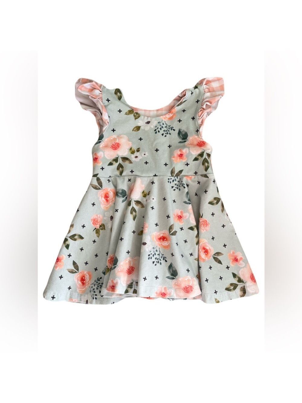 🇨🇦 Precious Treasures Charming Floral‎ Kids Dress in Pink and Green